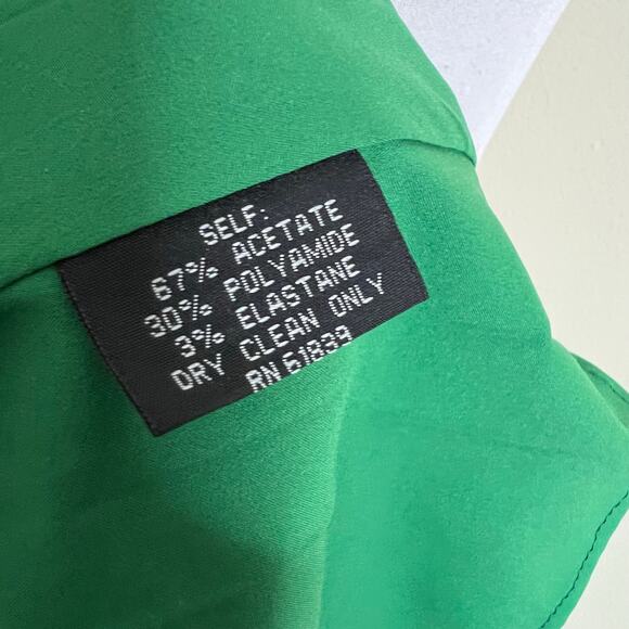 Rickie Freeman Teri Jon Gown 6 Emerald Green Evening Dress Satin Twist Elegant - Picture 7 of 9